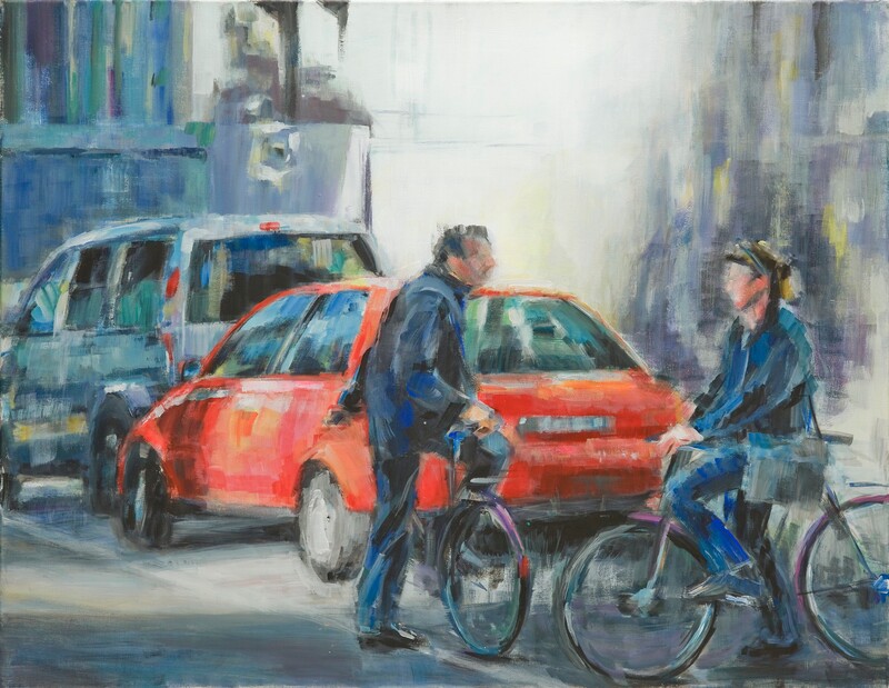 Zwischenhalt,2013 – 80x100 cm, Acryl auf Leinwand