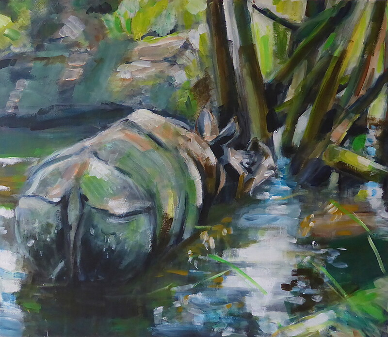 Das Bad, 2015 – 60x70 cm, Acryl auf Leinwand