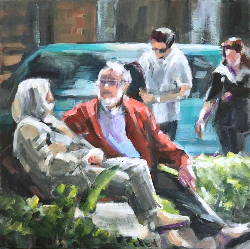 Serie "urban spots" / Nr. 2, 2022, 40x40 cm, Acryl auf Leinwand (SOLD)