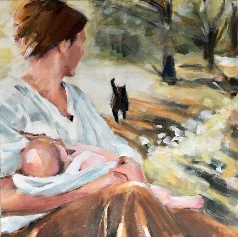 Sommerkind, 2021, 60x60 cm, Acryl auf Leinwand