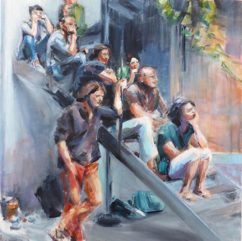 Lauschen 1, 2018 - 60x60 cm, Acryl auf Leinwand