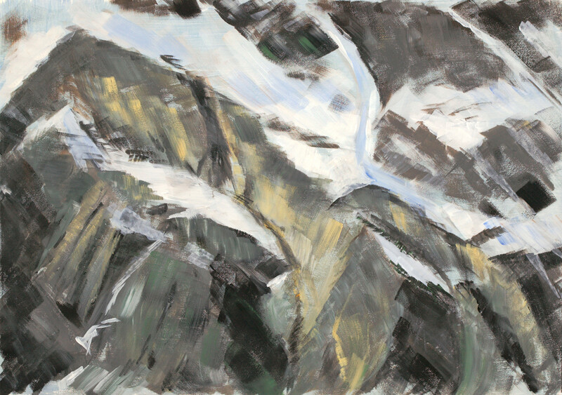 Sils 5, 2007 – 38x55 cm, Acryl auf Papier (SOLD)